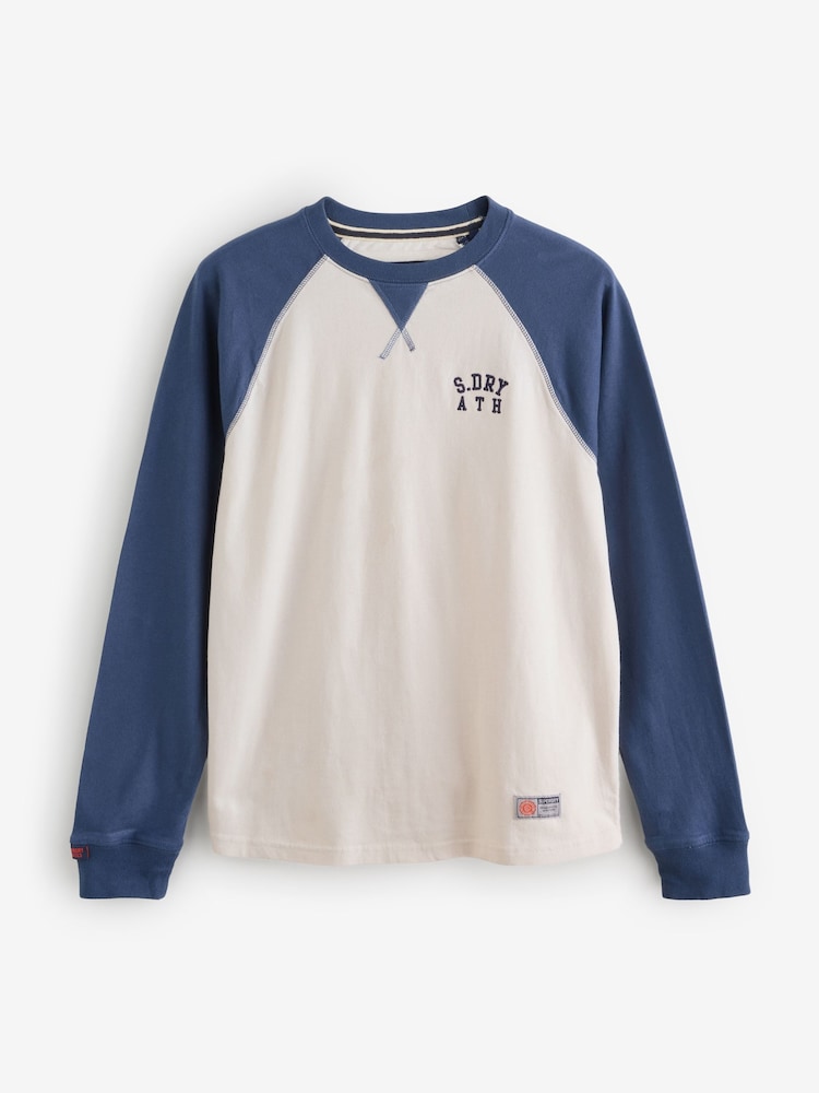 Superdry White Vintage Athletic Sweat Top - Image 1 of 1