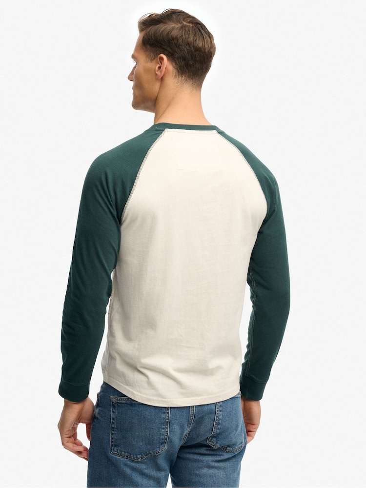 Arena blanca/Verde esmalte - Suéter deportivo vintage de Superdry - Imagen 2 de 6