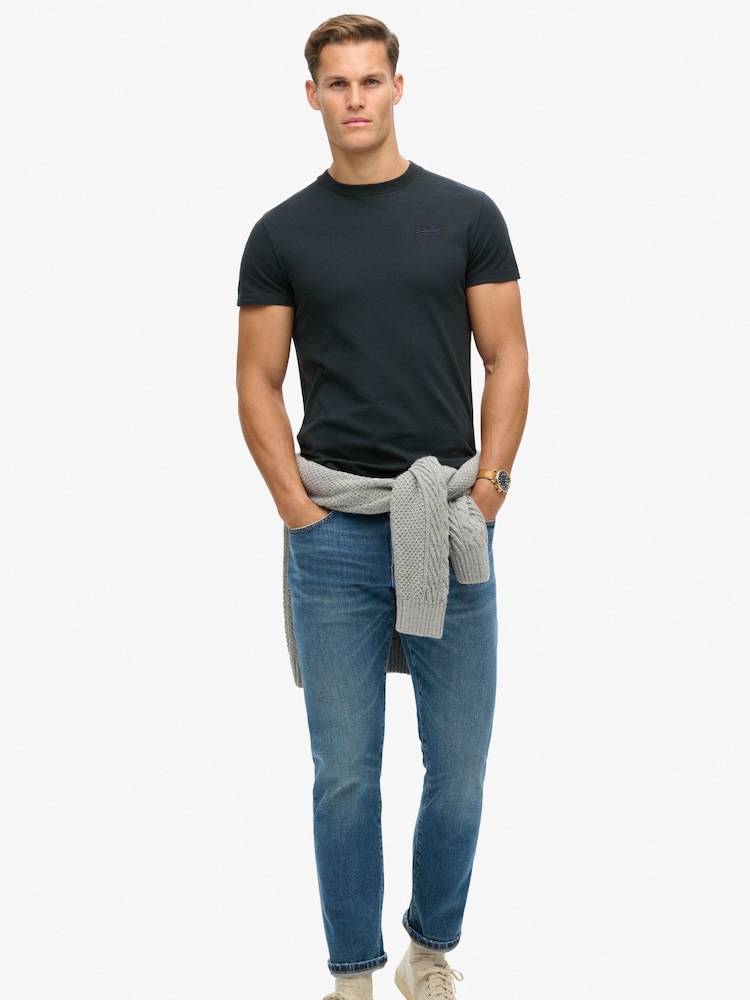 Superdry Bright Blue Essential Logo Embroidery T-Shirt - Image 2 of 7