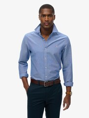 Superdry Light Blue Classic Oxford 100% Cotton Shirt - Image 1 of 5