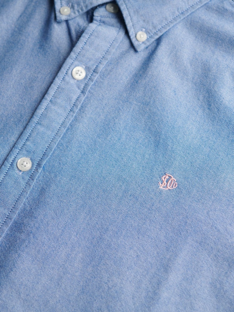 Superdry Light Blue Classic Oxford 100% Cotton Shirt - Image 5 of 5