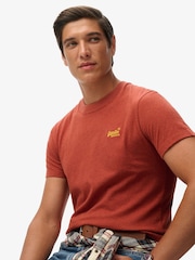 Superdry Russet Red Marl Essential Logo Embroidery T-Shirt - Image 2 of 5