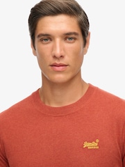 Superdry Russet Red Marl Essential Logo Embroidery T-Shirt - Image 4 of 5