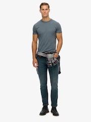 Superdry Greyish Blue Essential Logo Embroidery T-Shirt - Image 2 of 5