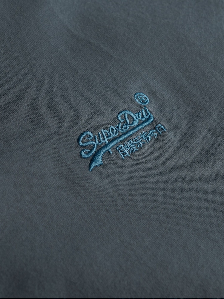 Superdry Greyish Blue Essential Logo Embroidery T-Shirt - Image 5 of 5