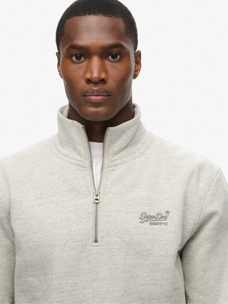 Superdry Grey KNITTED TEXTURE L/S Sweat top - Image 2 of 4