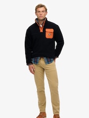 Superdry Blue Fuji Fleece Half Popper Jumper - Image 2 of 7
