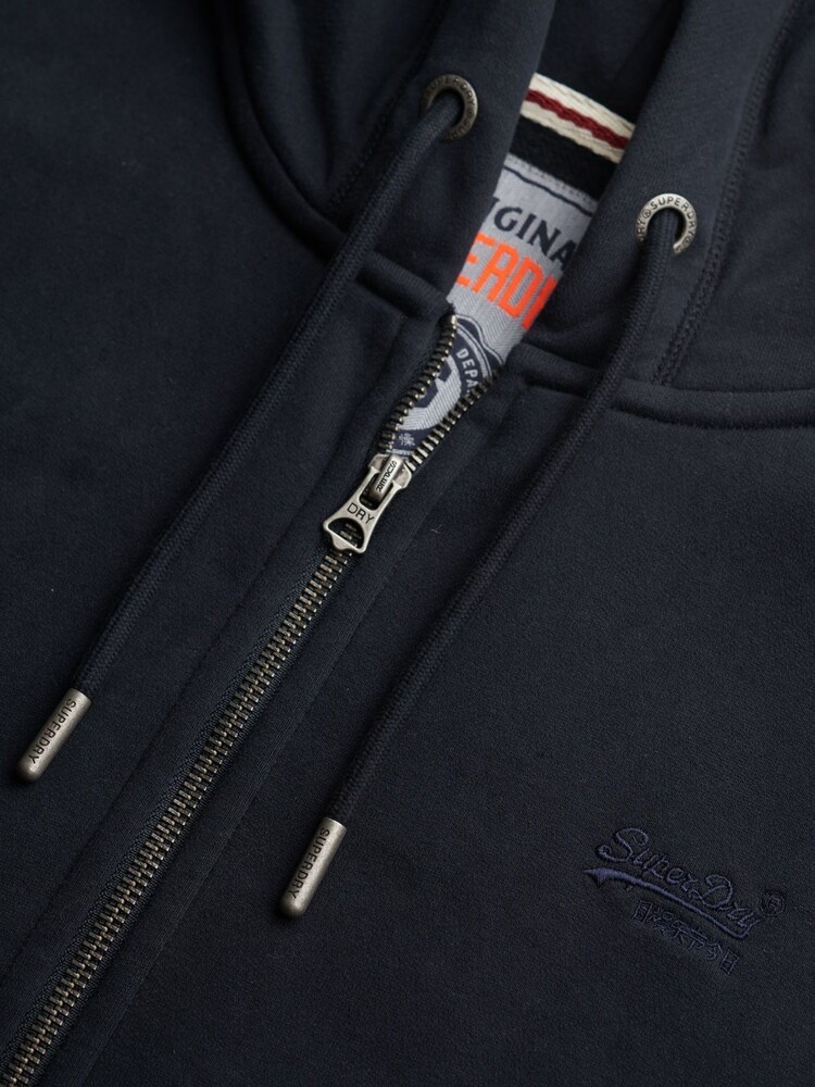 Superdry Navy Blue ESSENTIAL LOGO ZIP HOODIE HB - Image 5 of 5
