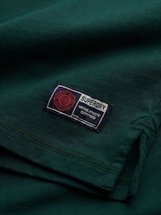Superdry Eagle Green Chest Band Vintage Athletic Stripe Rugby Top - Image 5 of 6
