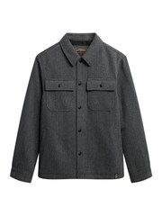 Superdry Grey Merchant Herringbone Overshirt - Image 6 of 6