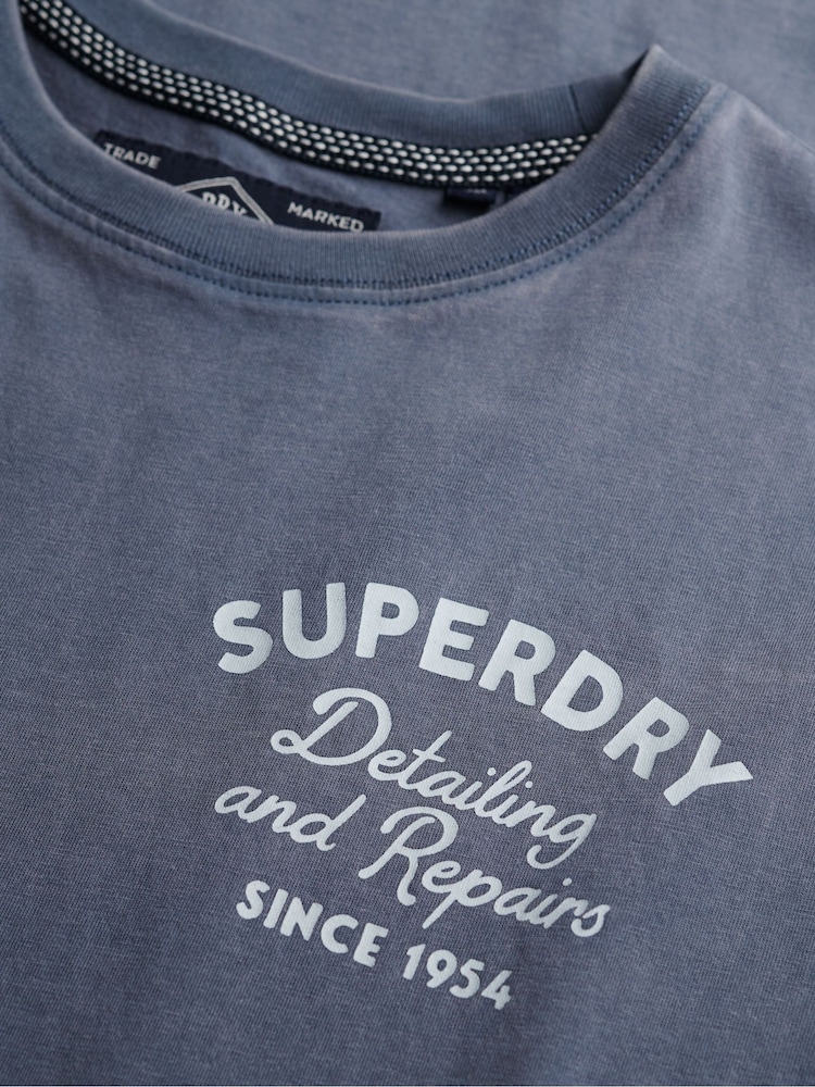Superdry Blue Trade Tools Oversized T-Shirt - Image 6 of 6 Superdry Blue Trade Tools Oversized T-Shirt - Image 6 of 6