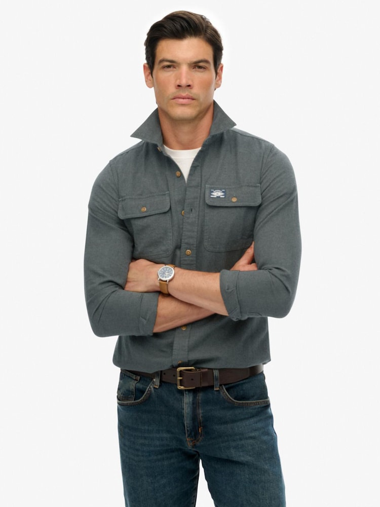 Superdry Green Trailsman Relaxed Fit Overshirt - Image 1 of 7 Superdry Green Trailsman Relaxed Fit Overshirt - Image 1 of 7