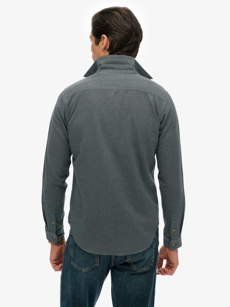 Superdry Green Trailsman Relaxed Fit Overshirt - Image 2 of 7 Superdry Green Trailsman Relaxed Fit Overshirt - Image 2 of 7