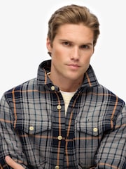 Superdry Blue Merchant Heavy Checked Shirt - Image 4 of 5