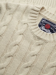 Superdry Cream Jacob Cable Knit Jumper - Image 6 of 6
