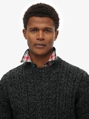 Superdry Black Jacob Cable Knit Jumper - Image 3 of 6