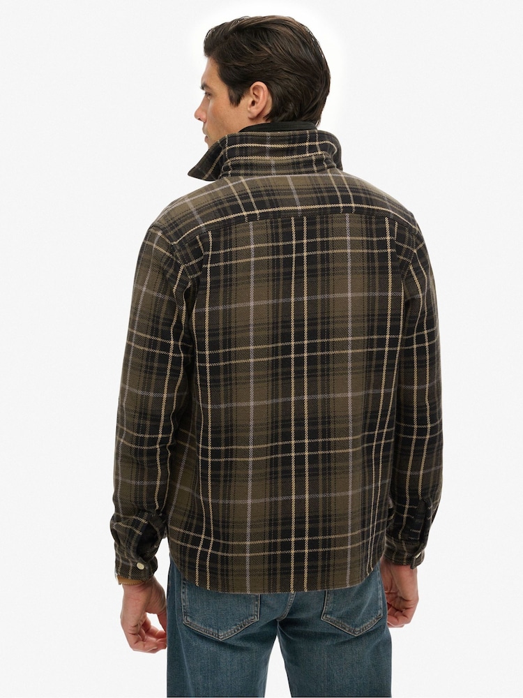 Superdry Green Merchant Heavy Checked Shirt - Image 2 of 7