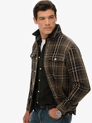 Superdry Green Merchant Heavy Checked Shirt - Image 4 of 7