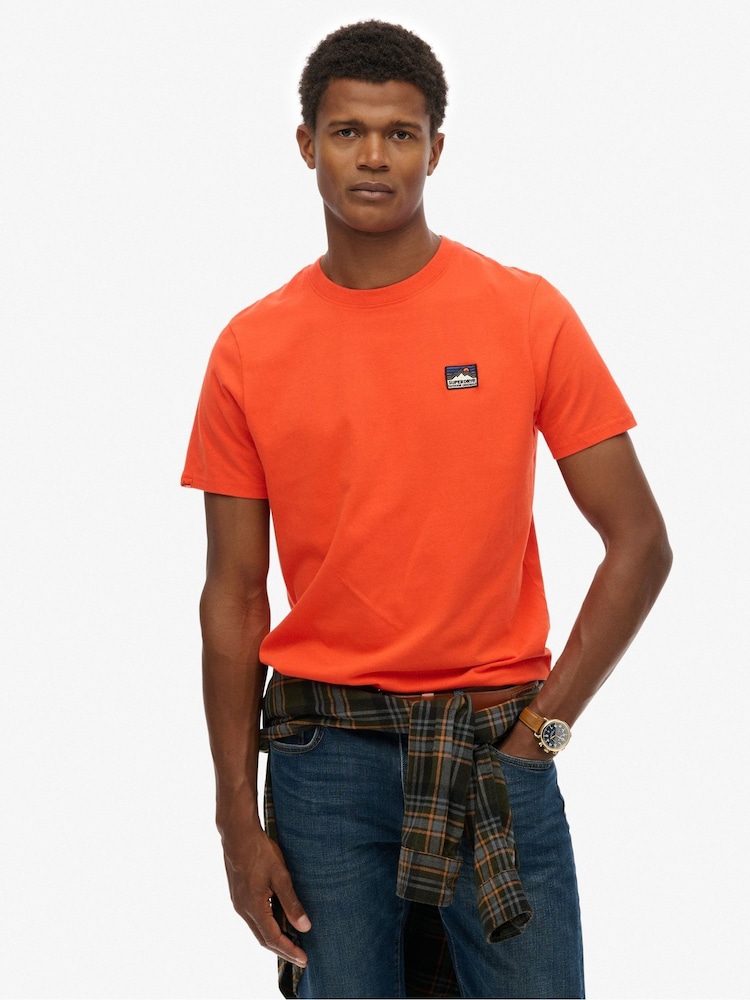 Superdry Red Great Outdoors Embroidered Relaxed T-Shirt - Image 1 of 4 Superdry Red Great Outdoors Embroidered Relaxed T-Shirt - Image 1 of 4