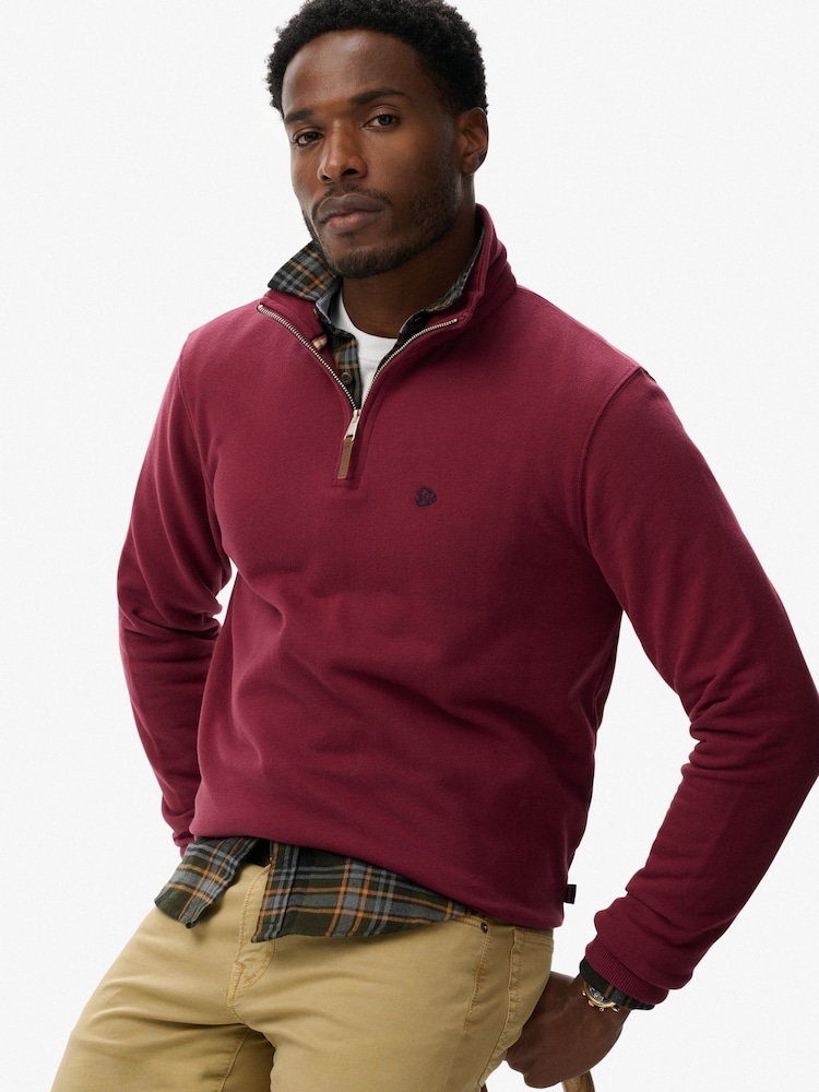 Superdry Red Preppy Half Zip Jumper - Image 2 of 4