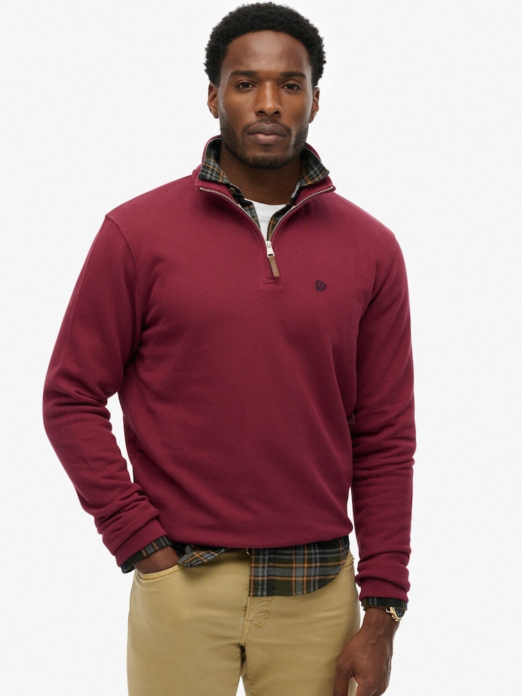 Superdry Red Preppy Half Zip Jumper - Image 4 of 4 Superdry Red Preppy Half Zip Jumper - Image 4 of 4