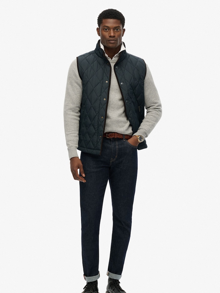 Superdry Blue Quilted Estate Gilet - Image 2 of 6