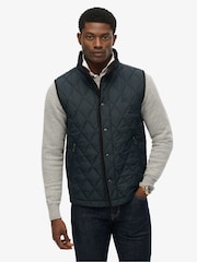 Superdry Blue Quilted Estate Gilet - Image 3 of 6