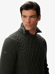 Superdry Green Jacob Cable Knit Jumper - Image 2 of 6