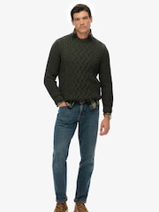 Superdry Green Jacob Cable Knit Jumper - Image 3 of 6