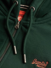 Superdry Olive Green Essential Logo Half Brushed Zip Hoodie - Image 5 of 5
