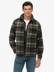 Superdry Green Wool Miller Zip Overshirt - Image 1 of 7
