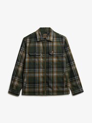 Superdry Green Wool Miller Zip Overshirt - Image 6 of 7