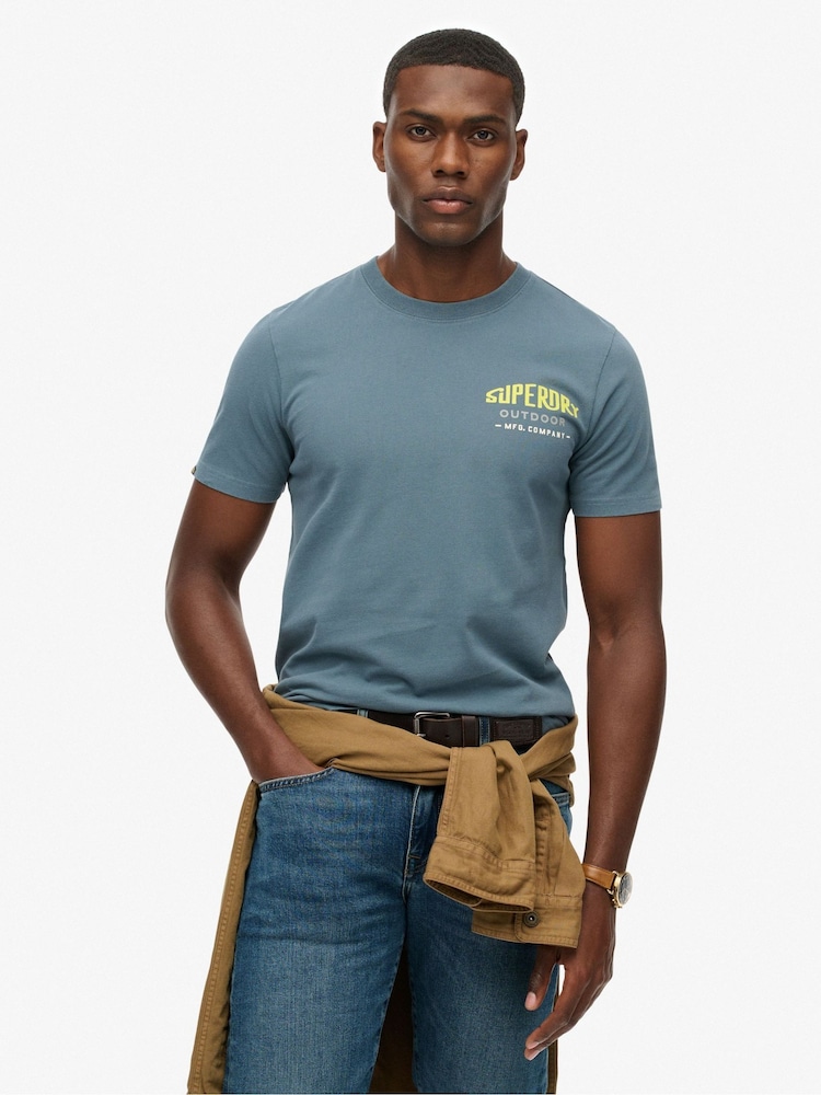Superdry Blue Mountain Relaxed T-Shirt - Image 1 of 6 Superdry Blue Mountain Relaxed T-Shirt - Image 1 of 6
