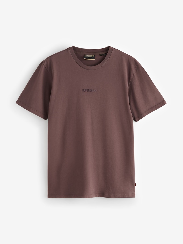 Marrón - Superdry Micro Logo T-Shirt - Imagen 1 de 1