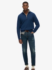 Superdry Dusk Navy Marl Wool Blend Half Zip Jumper - Image 2 of 5