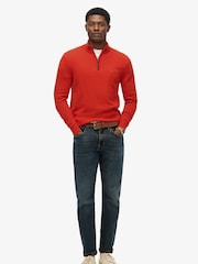 Superdry Orange Wool Blend Half Zip Jumper - Image 2 of 6