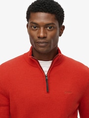 Superdry Orange Wool Blend Half Zip Jumper - Image 3 of 6