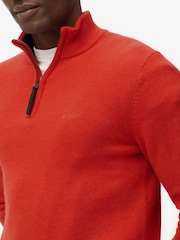 Superdry Orange Wool Blend Half Zip Jumper - Image 4 of 6