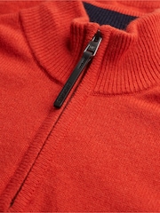 Superdry Orange Wool Blend Half Zip Jumper - Image 5 of 6