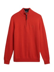 Superdry Orange Wool Blend Half Zip Jumper - Image 6 of 6