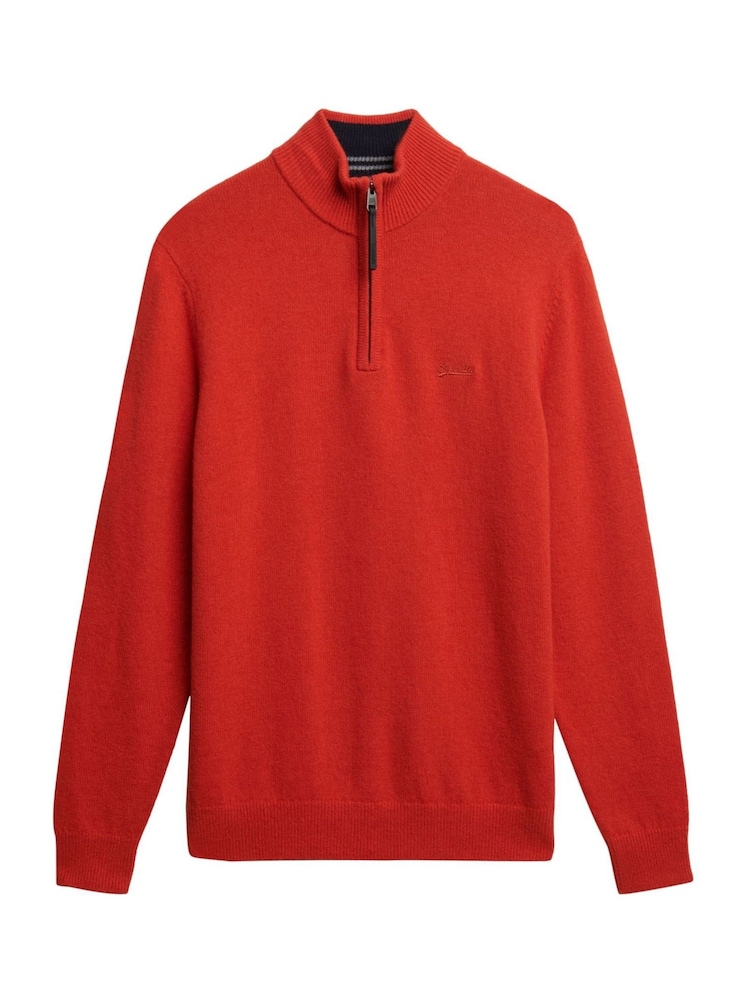 Superdry Orange Wool Blend Half Zip Jumper - Image 6 of 6 Superdry Orange Wool Blend Half Zip Jumper - Image 6 of 6