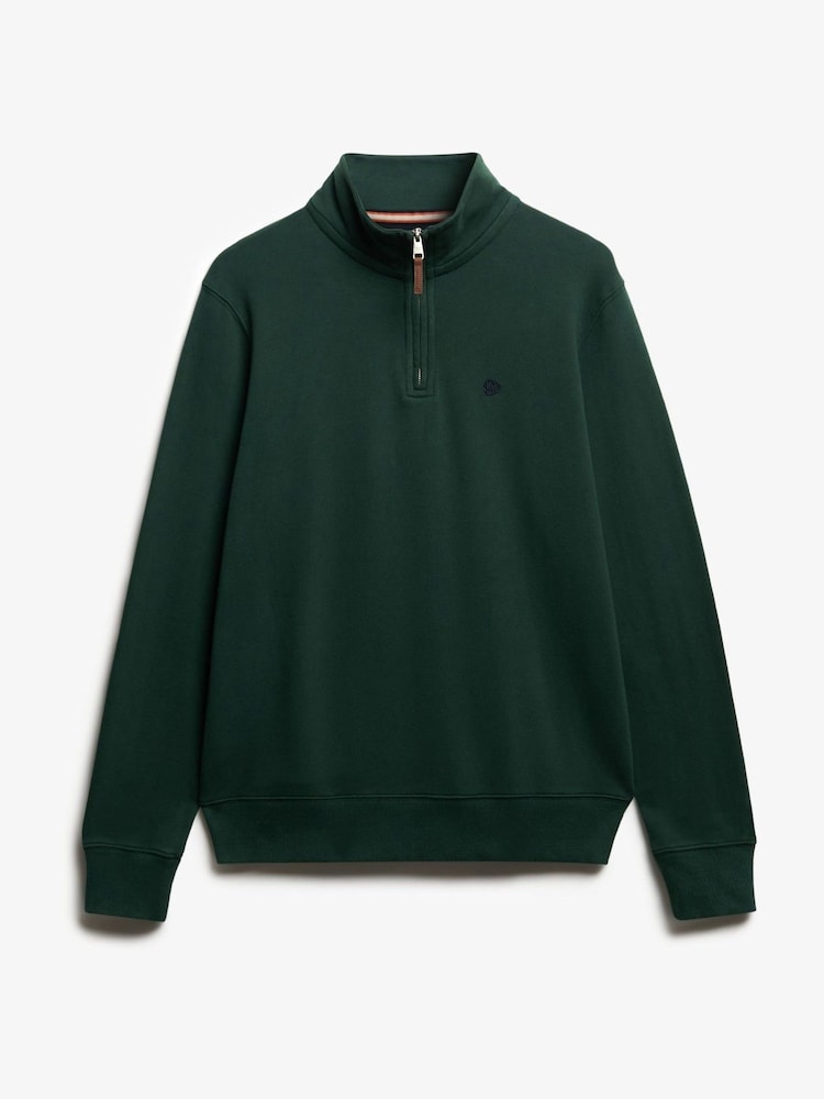 Superdry Green Preppy Half Zip Jumper - Image 5 of 5