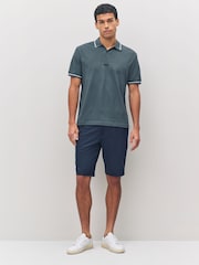 BOSS Grey Tipped Polo Shirt - Image 2 of 6