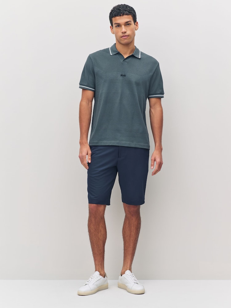 BOSS Grey Tipped Polo Shirt - Image 2 of 6