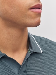 BOSS Grey Tipped Polo Shirt - Image 5 of 6