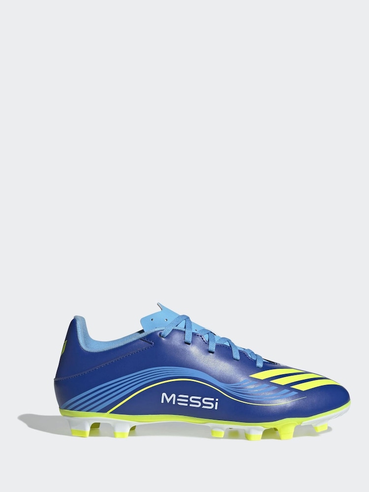 adidas Blue/Yellow Adult F50 Messi Club Firm Ground Boots - Image 1 of 11