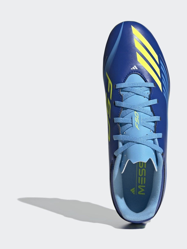 adidas Blue/Yellow Adult F50 Messi Club Firm Ground Boots - Image 11 of 11