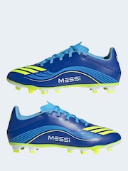 adidas Blue/Yellow Adult F50 Messi Club Firm Ground Boots - Image 2 of 11