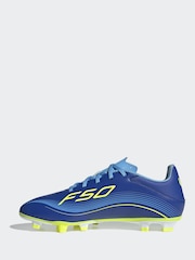 adidas Blue/Yellow Adult F50 Messi Club Firm Ground Boots - Image 4 of 11