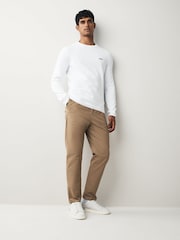 BOSS White Ecru Regular Fit Ever Crew Neck Jumper - Image 3 of 5